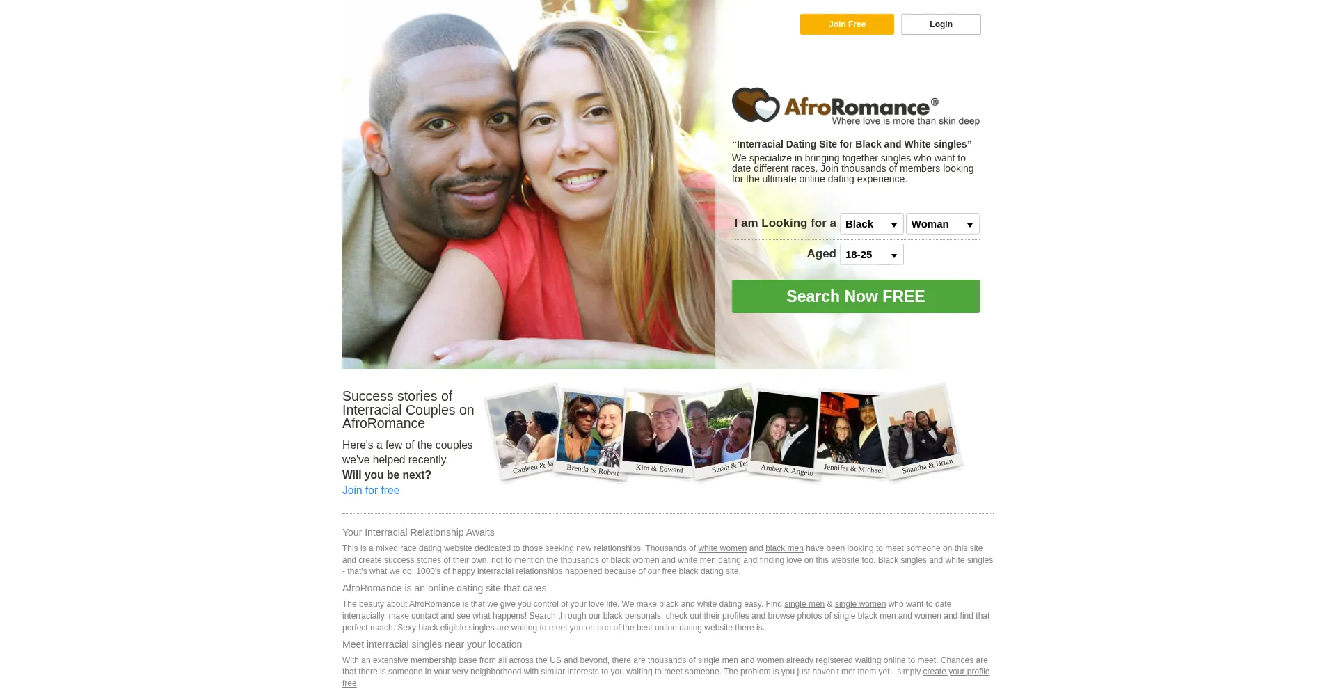 Afroromance.com Screenshot