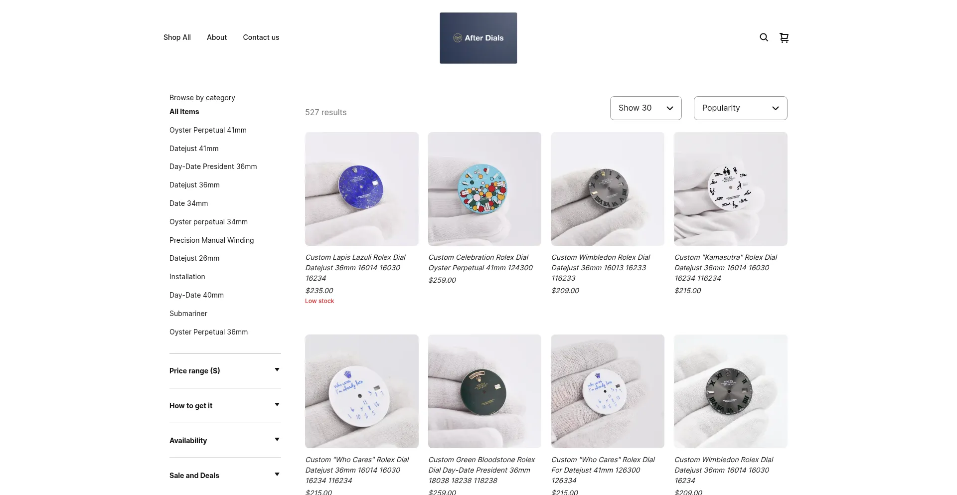 Website screenshot of Afterdials.com
