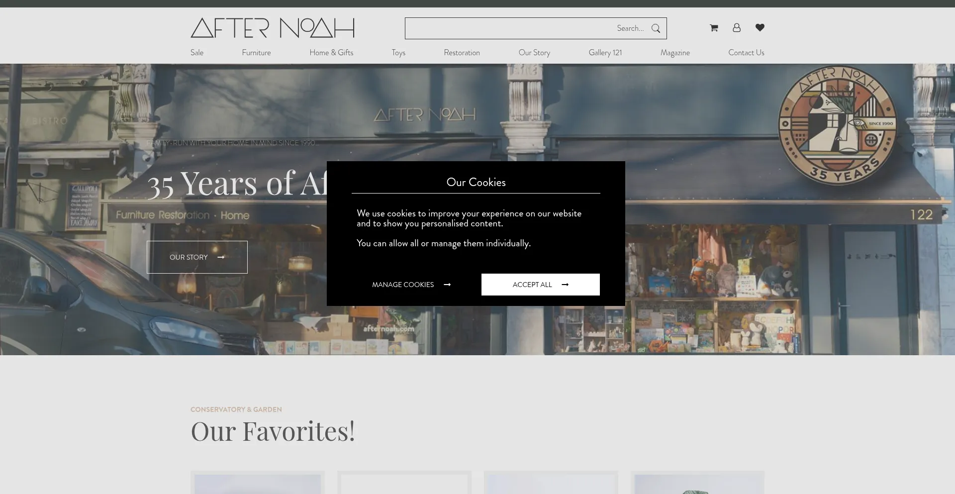 Website screenshot of Afternoah.com