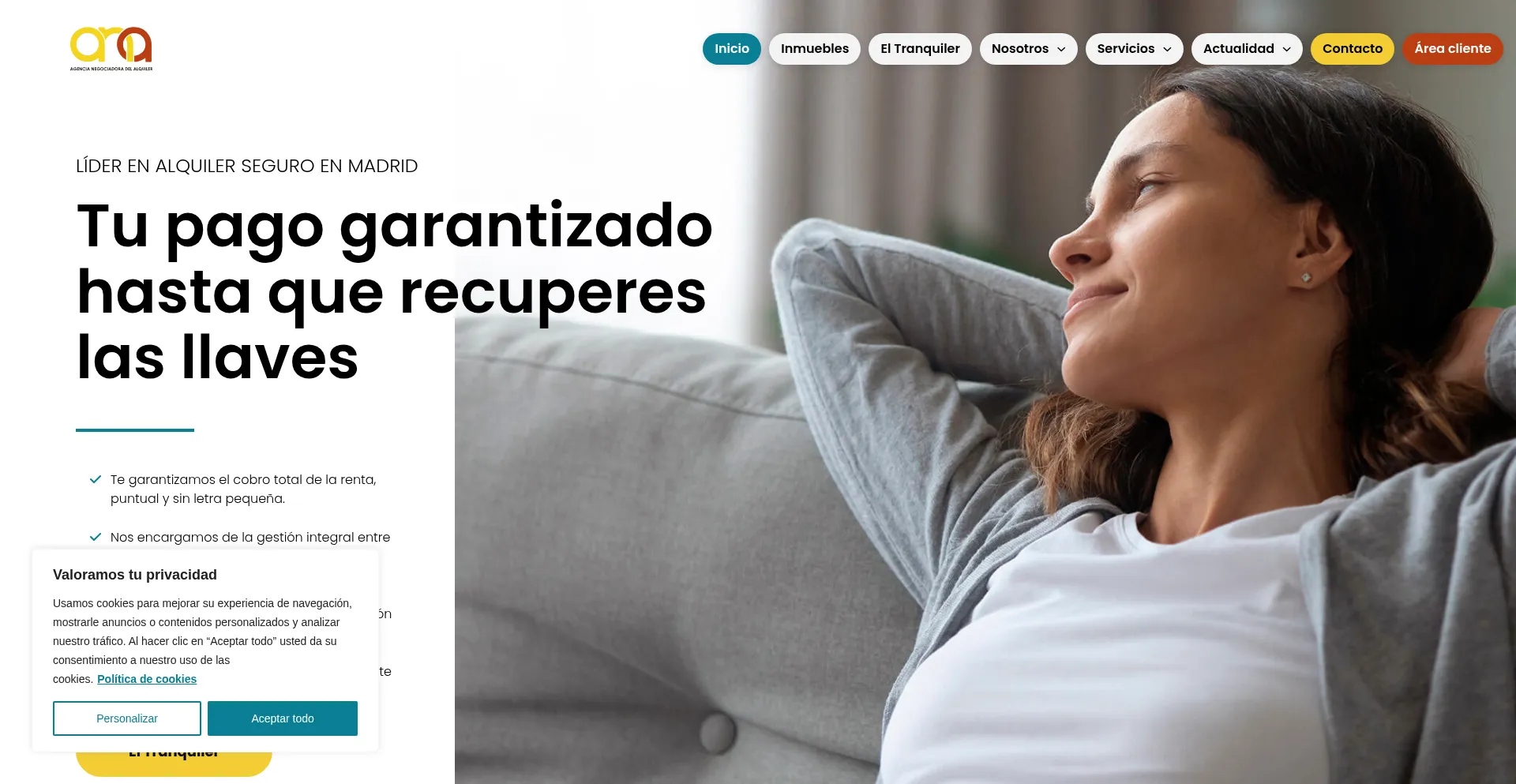 Agencianegociadoradelalquiler.com Screenshot