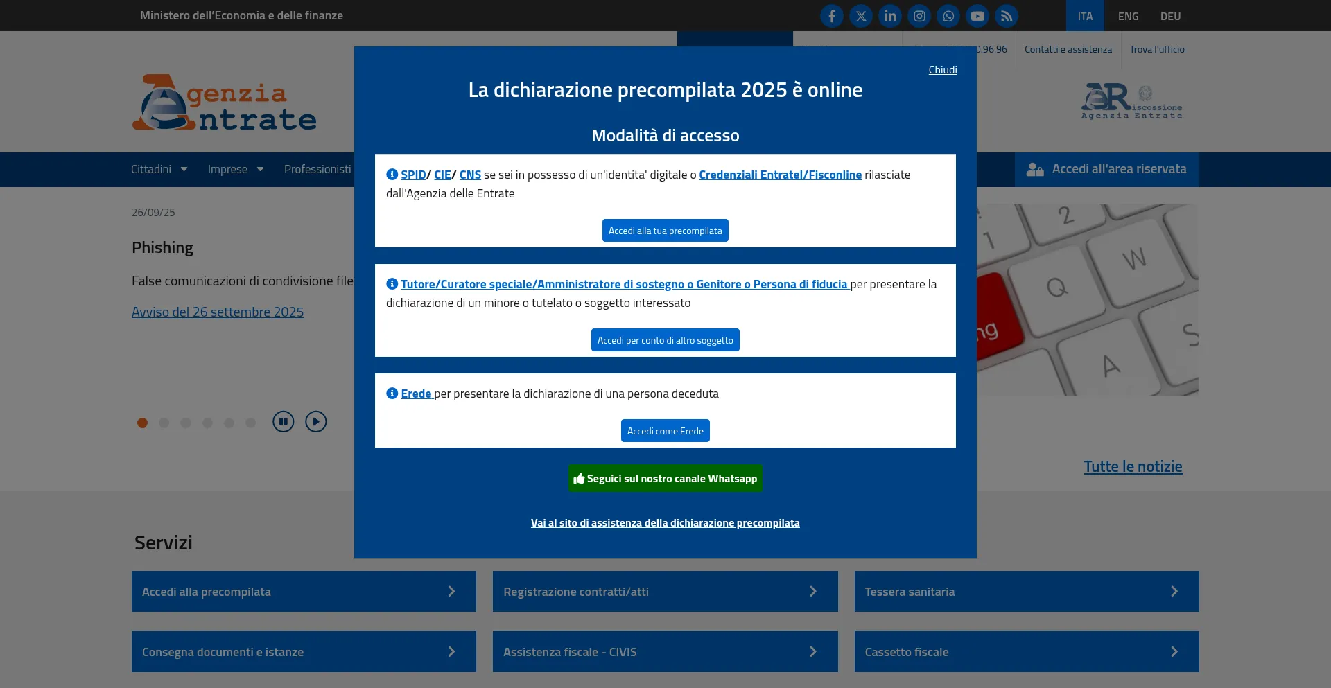 Agenziaentrate-dichiarazioni.com Screenshot