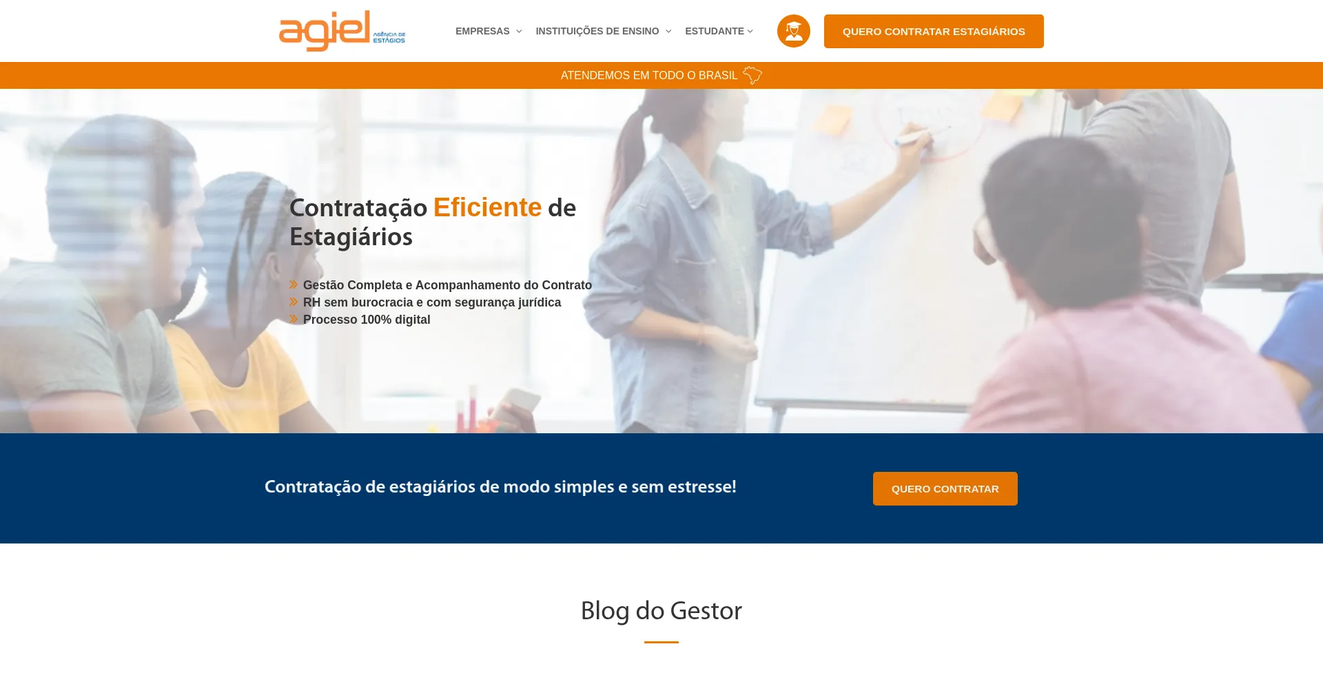 Website screenshot of Agiel.com.br