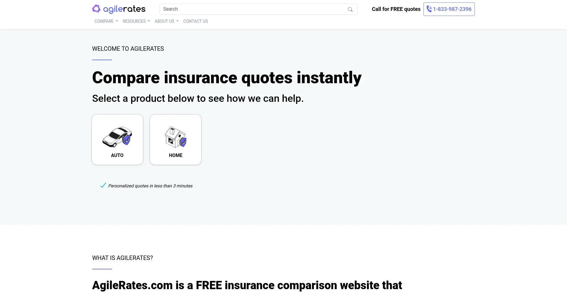 Website screenshot of Agilerates.com
