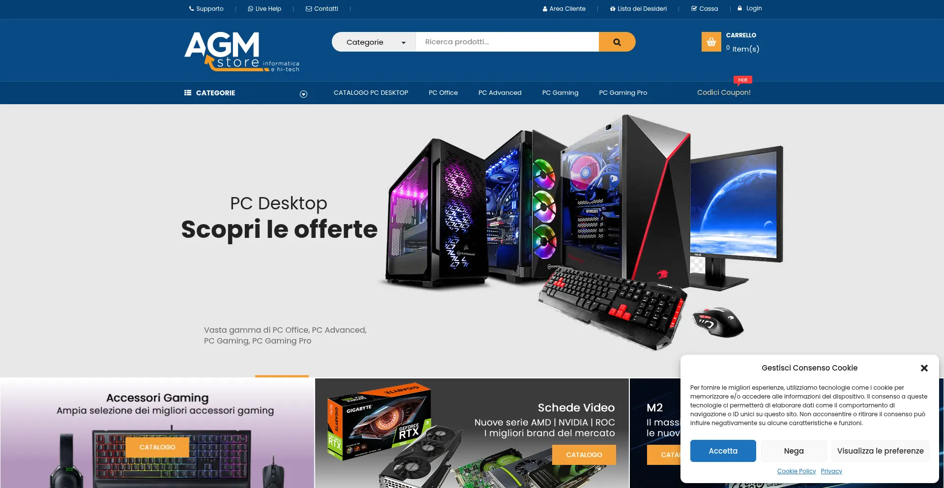 Website screenshot of Agmstore.it