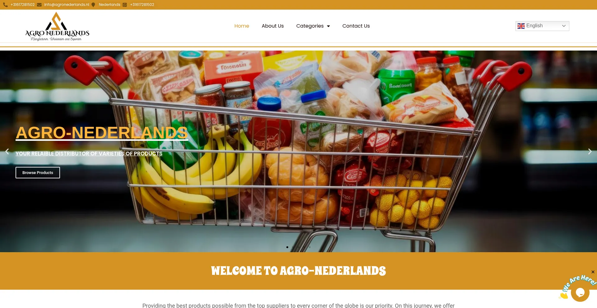 Website screenshot of Agronederlands.nl