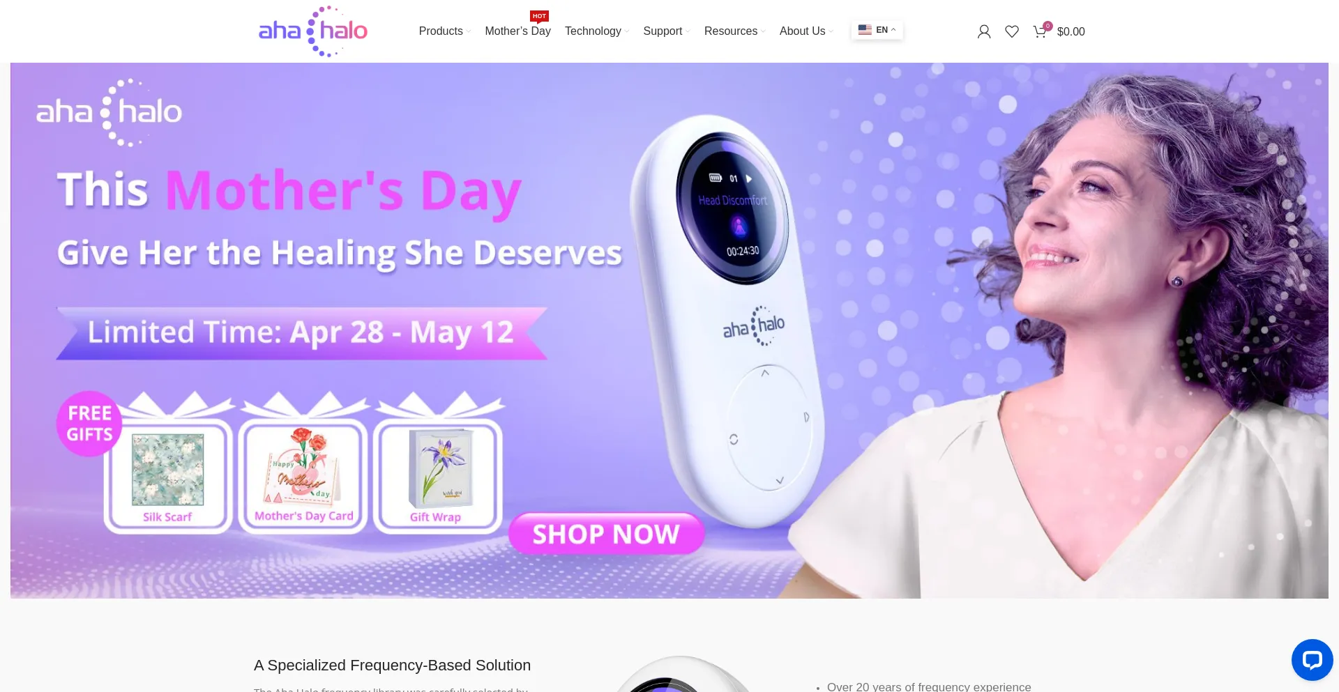 Website screenshot of Ahaharmony.com