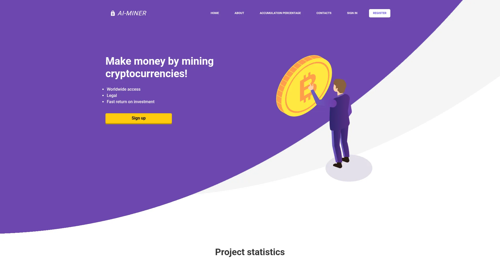 Website screenshot of Ai-miner.website