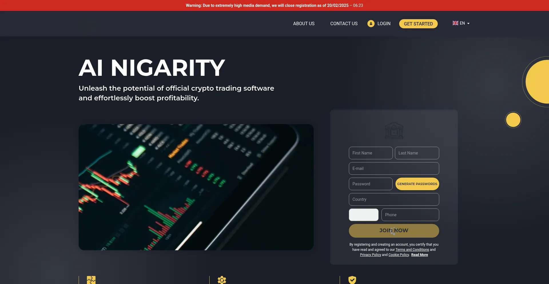 Website screenshot of Ai-nigarity.com