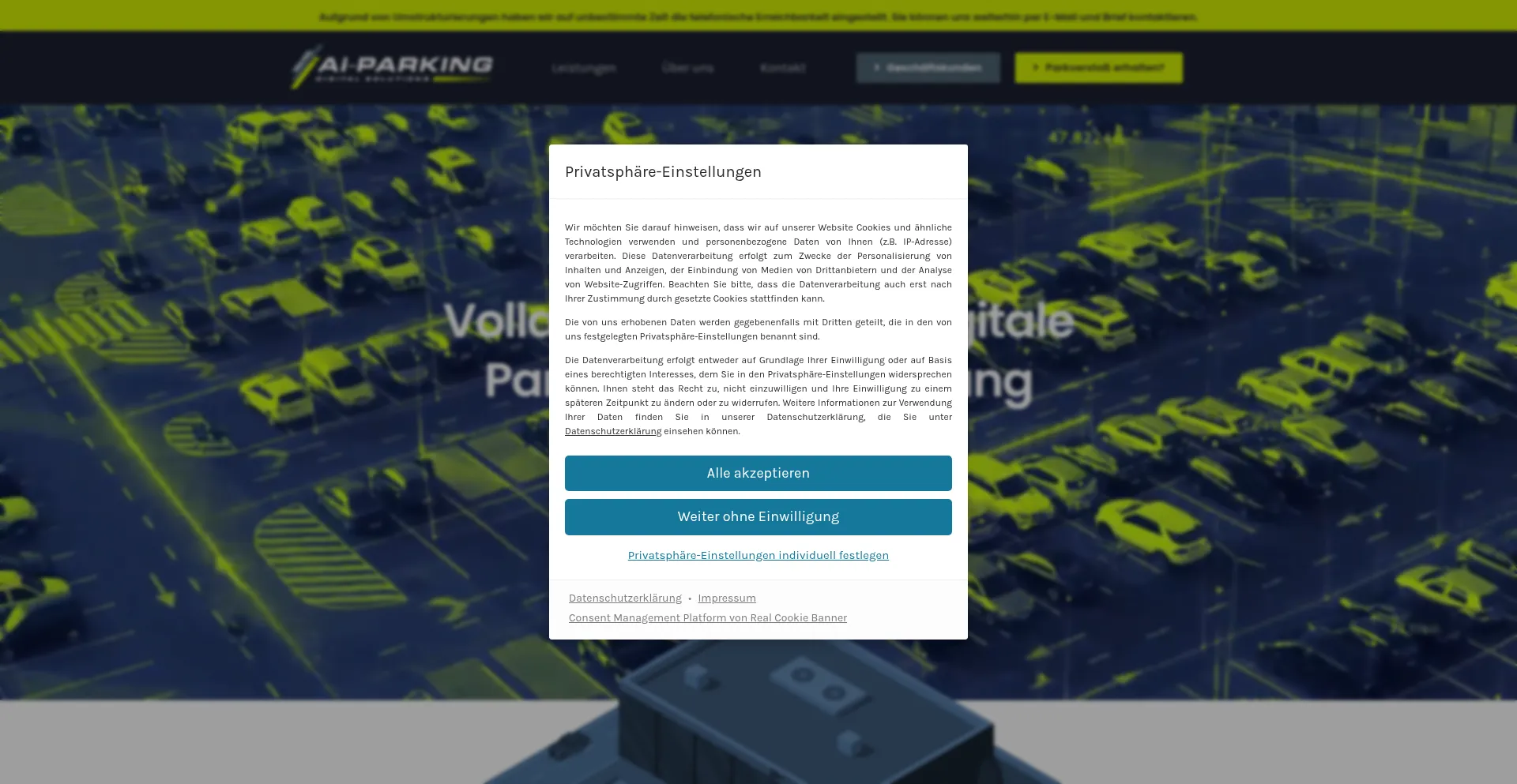 Ai-parking.de Screenshot