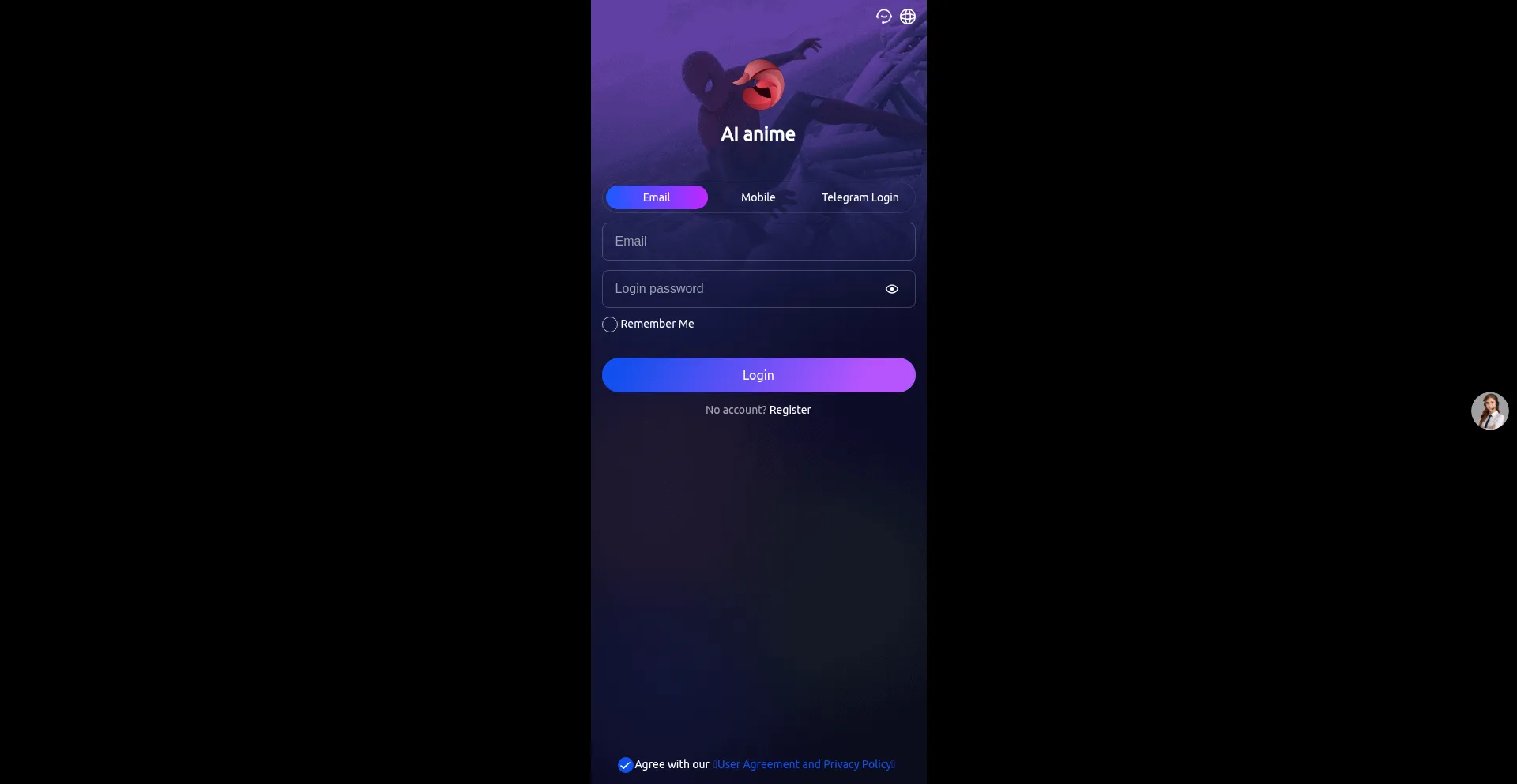 Website screenshot of Aianime.tv