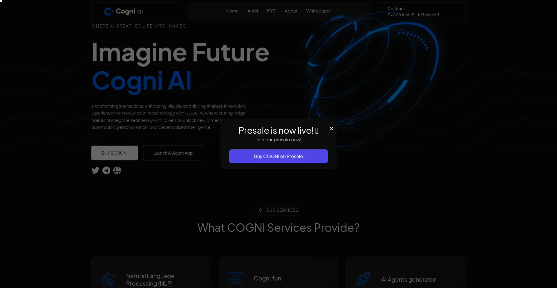 Website screenshot of Aicogni.io