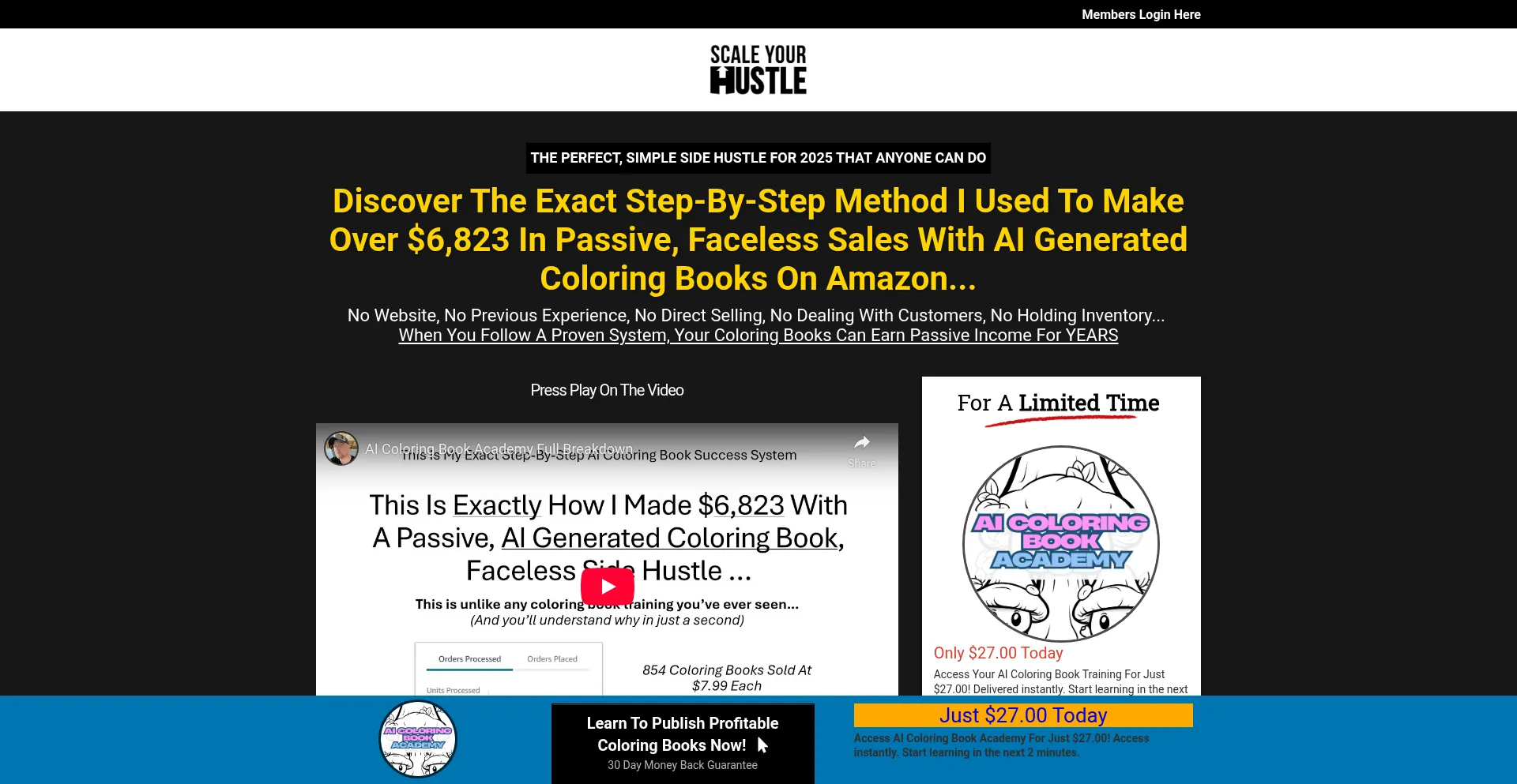Website screenshot of Aicoloringbookacademy.com