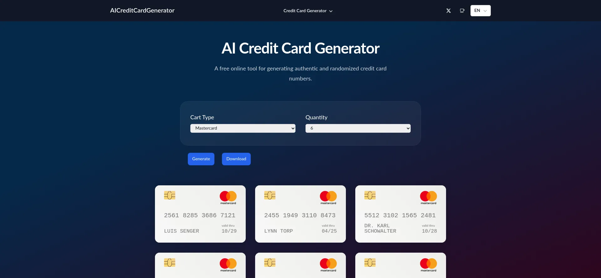 Aicreditcardgenerator.com