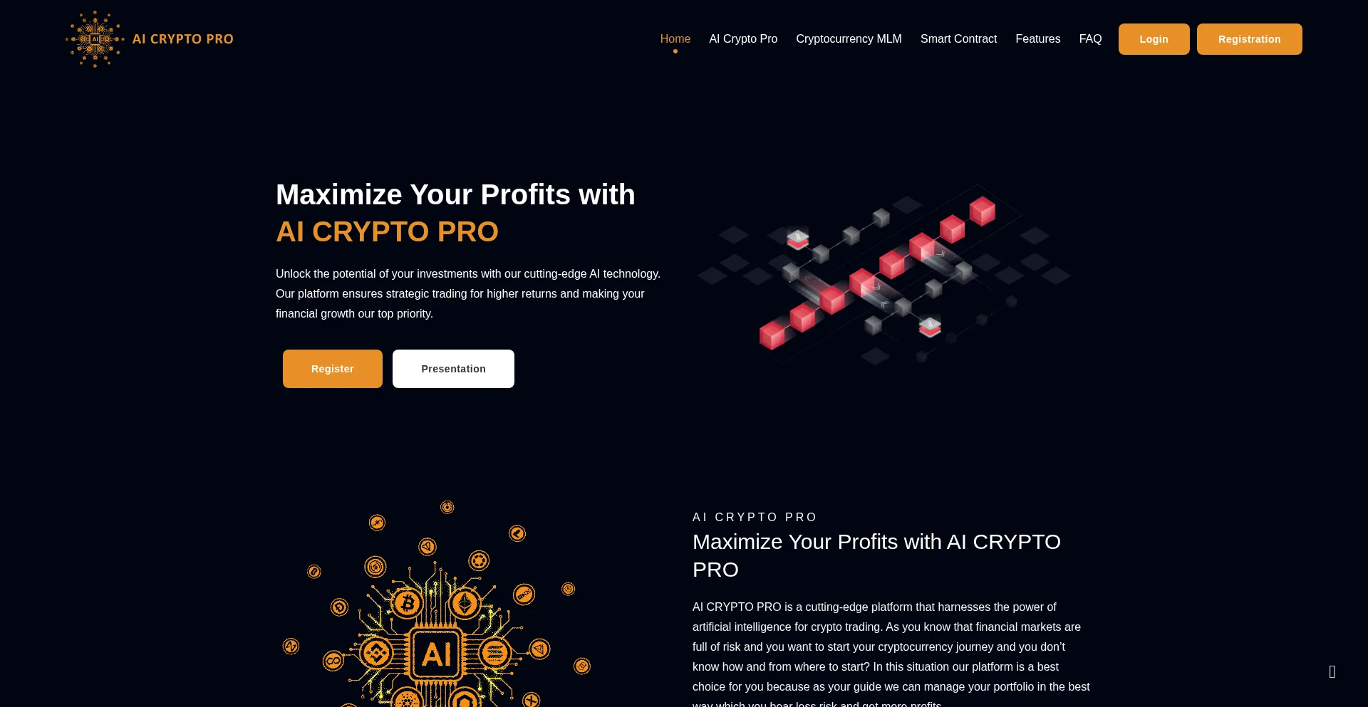 Website screenshot of Aicryptopro.com