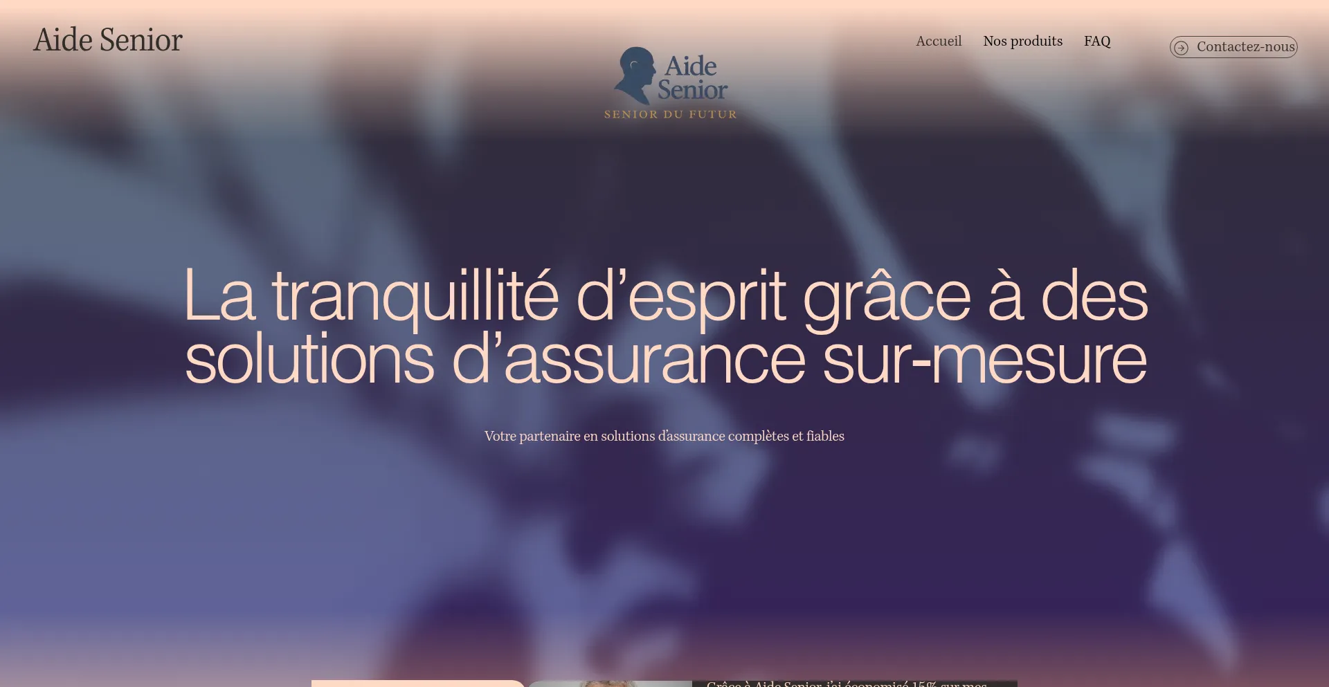 Website screenshot of Aidesenior.com