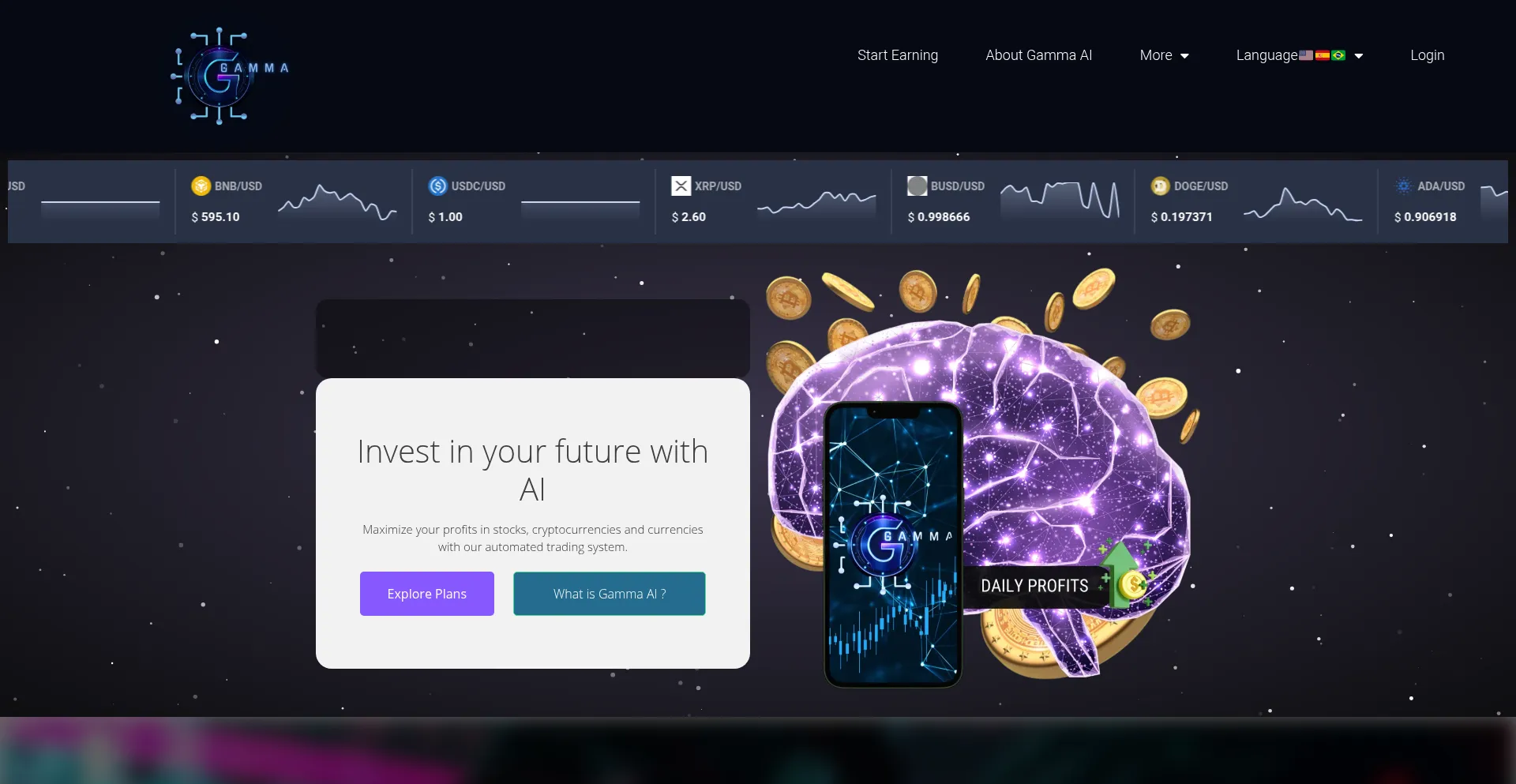 Website screenshot of Aigamma.lat
