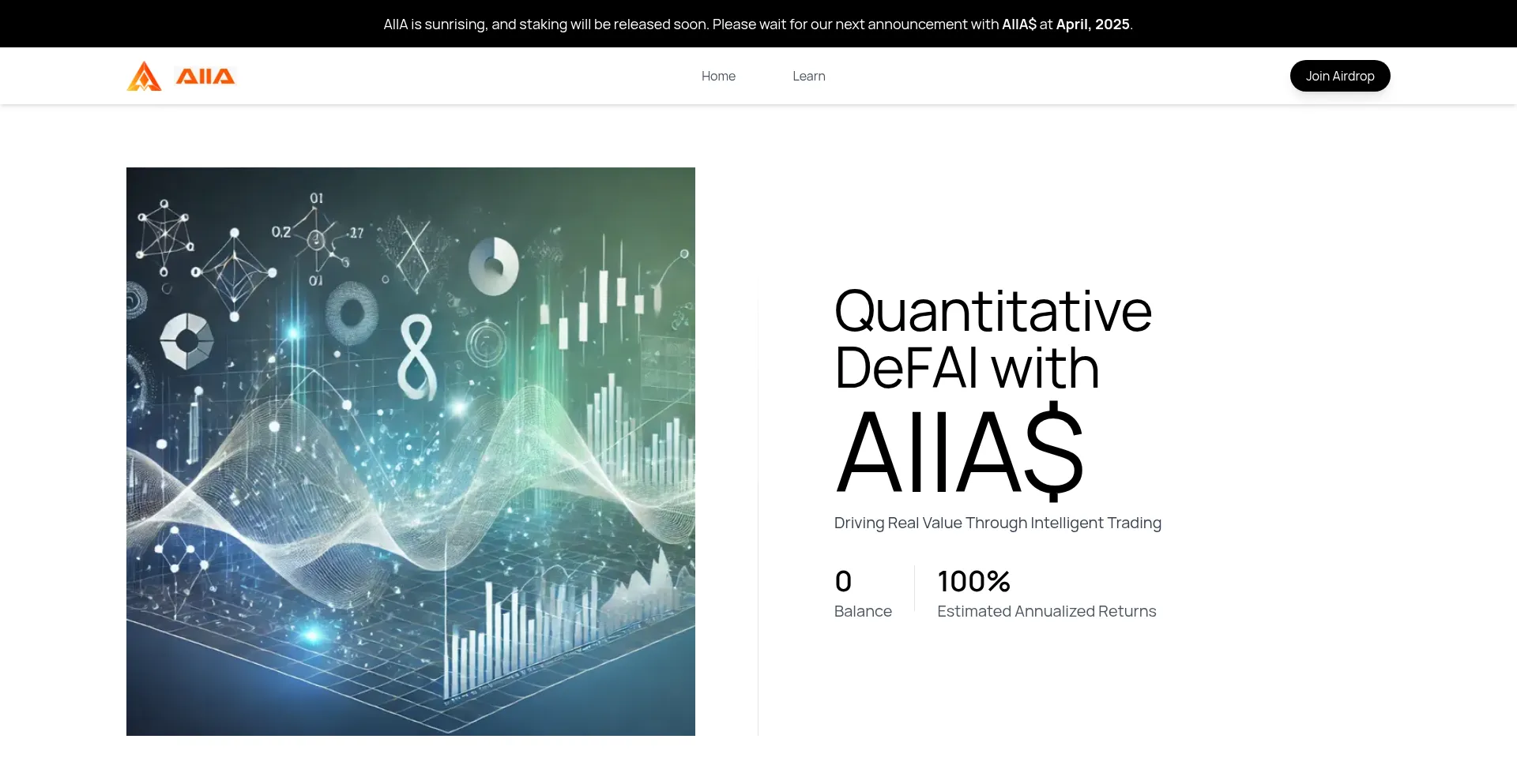 Website screenshot of Aiia.finance