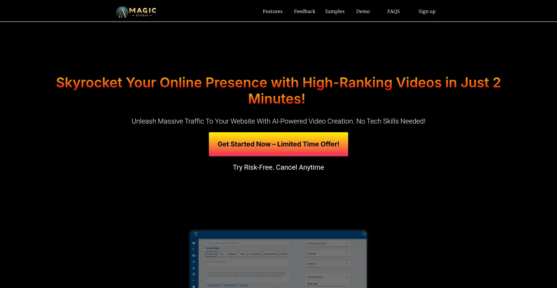 Aimagicstudio.com Screenshot