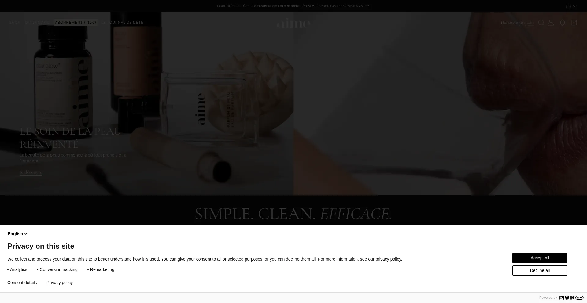 Website screenshot of Aime.co