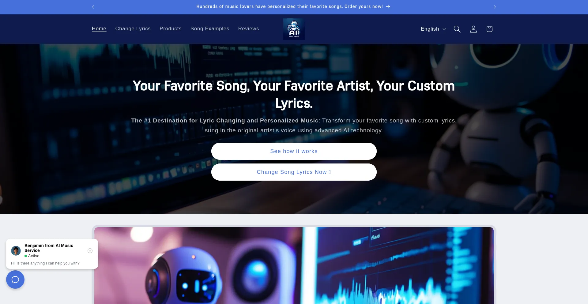 Website screenshot of Aimusicservice.com