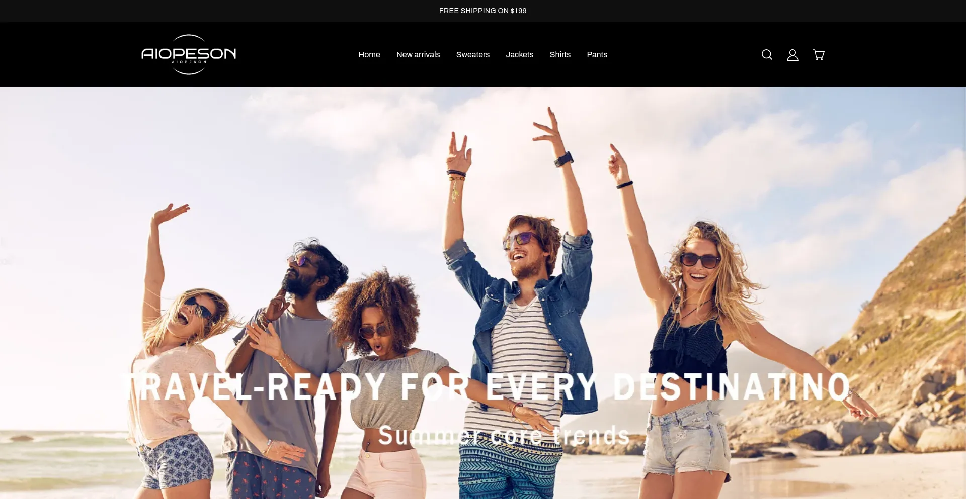 Website screenshot of Aiopeson.shop