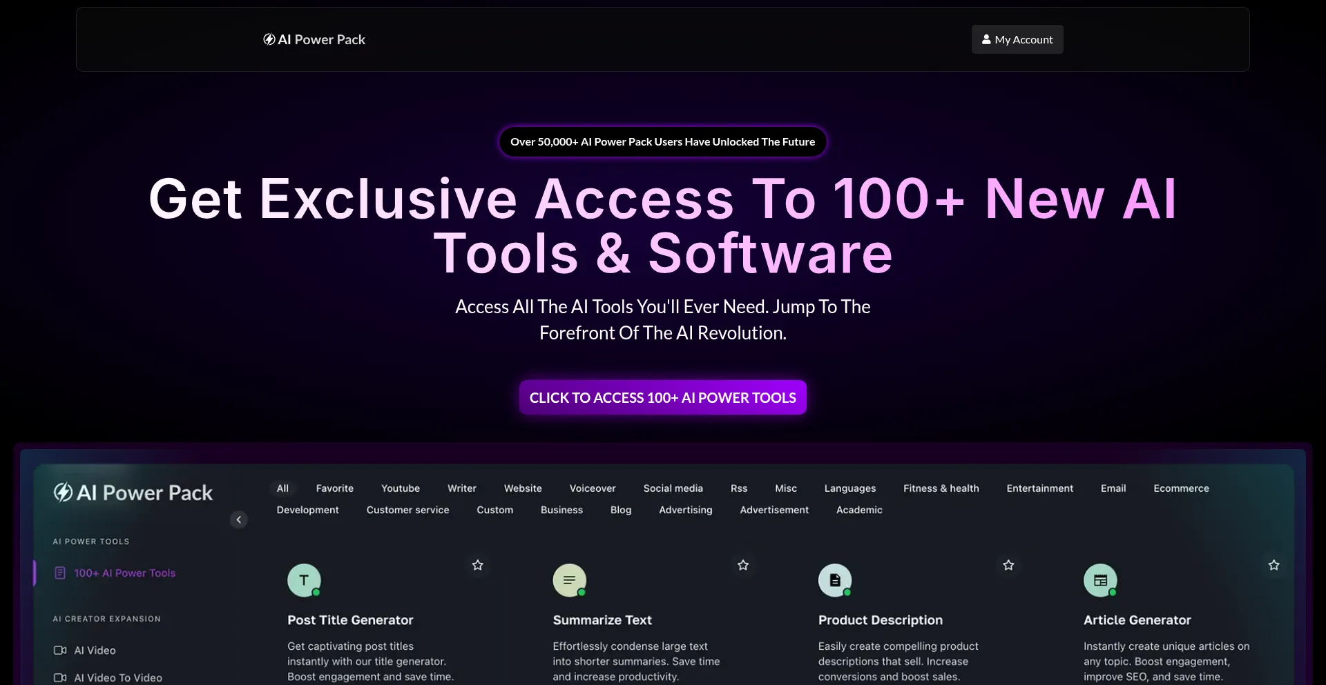 Website screenshot of Aipowerpack.com