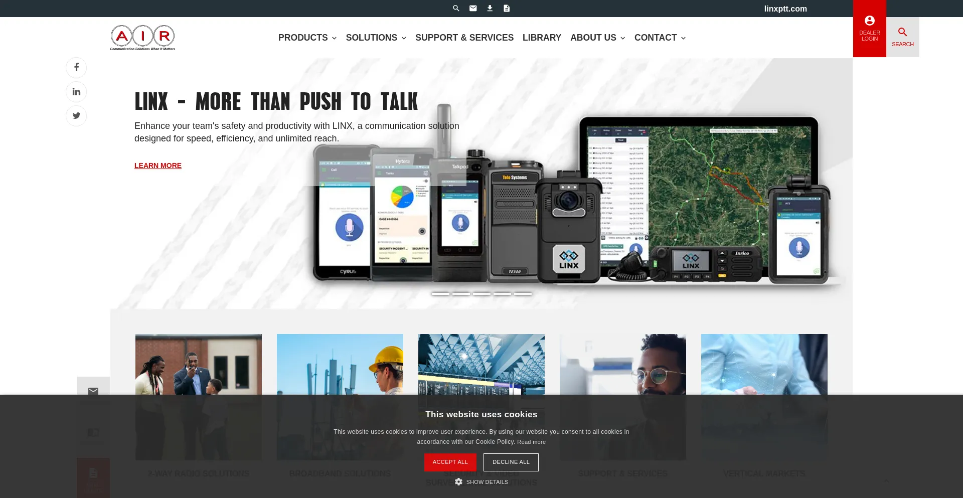 Website screenshot of Airadio.com