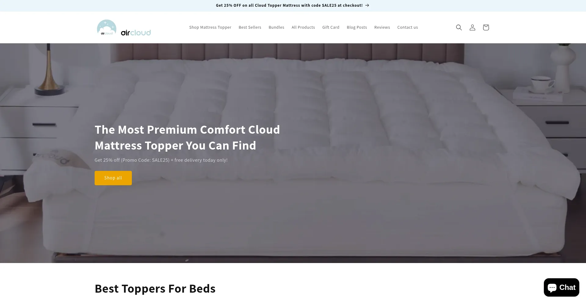Website screenshot of Aircloudstore.com
