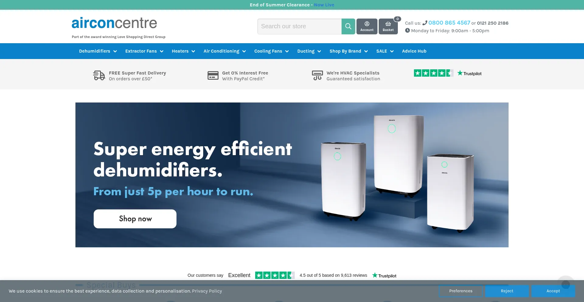 Airconcentre.co.uk Screenshot