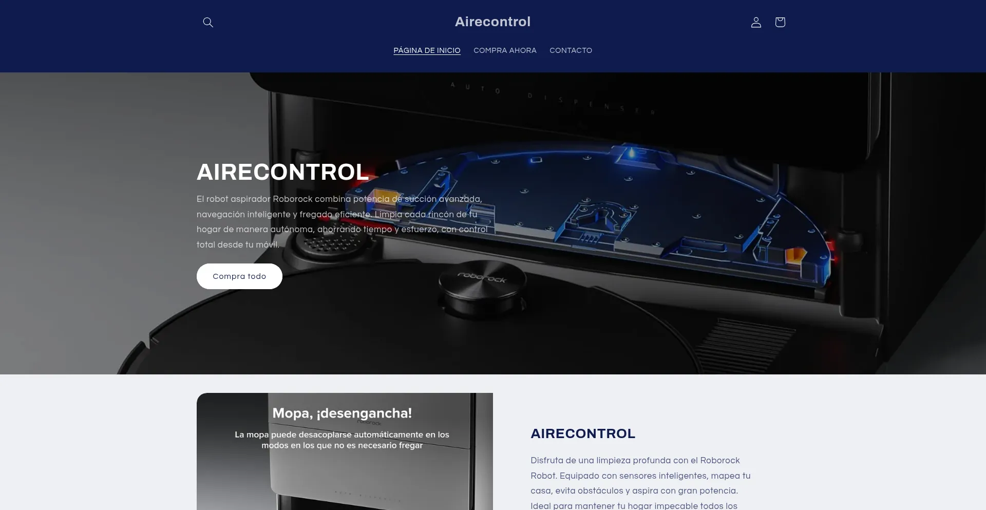 Airecontrol.myshopify.com Screenshot