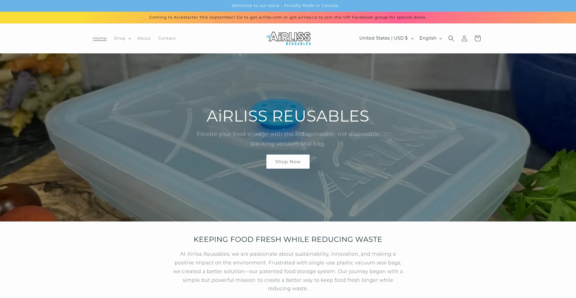 Website screenshot of Airliss.com