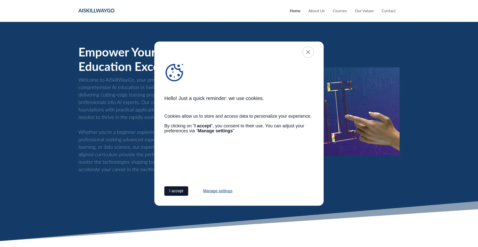 Website screenshot of Aiskillwaygo.com