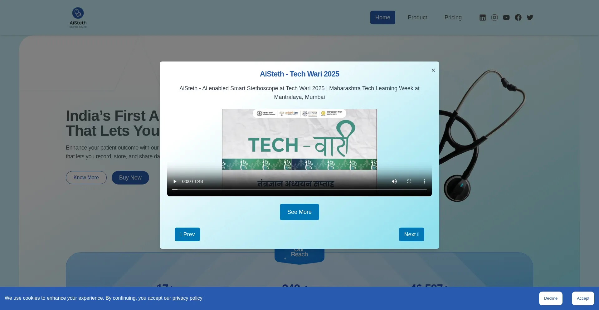 Website screenshot of Aisteth.com