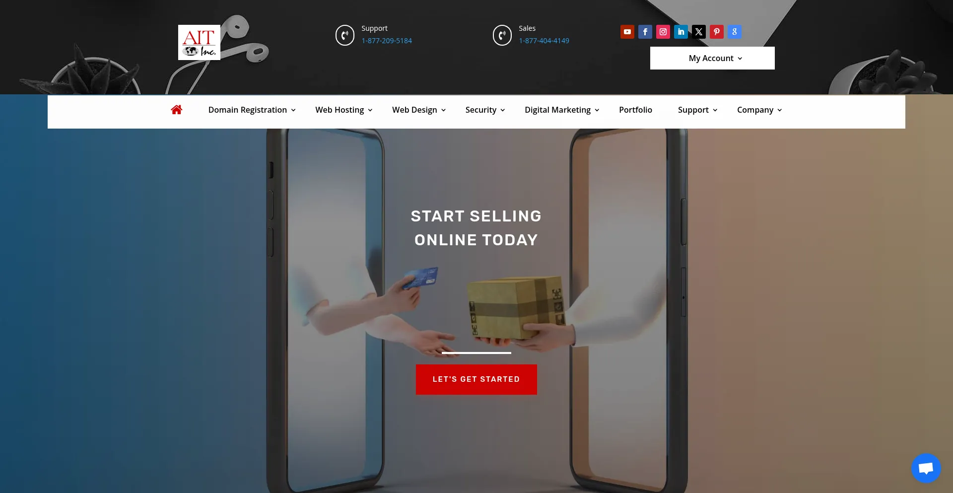 Website screenshot of Ait.com
