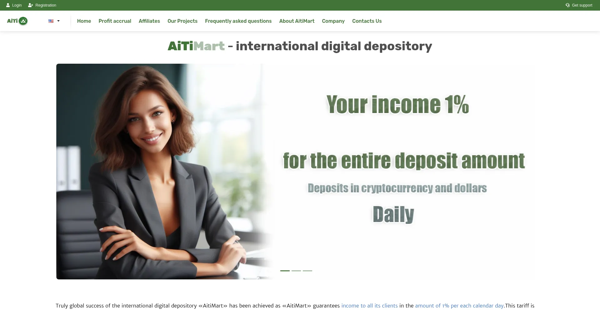 Website screenshot of Aitimart.live