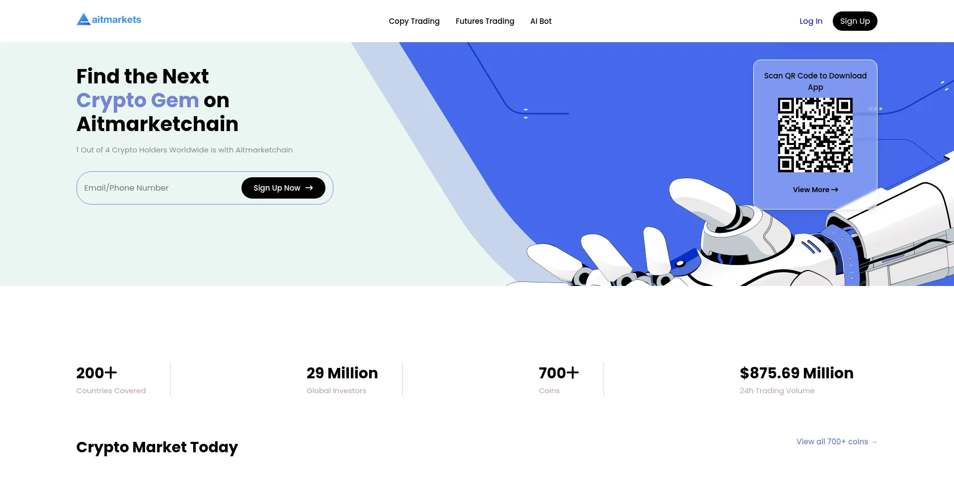 Website screenshot of Aitmarketpro.live