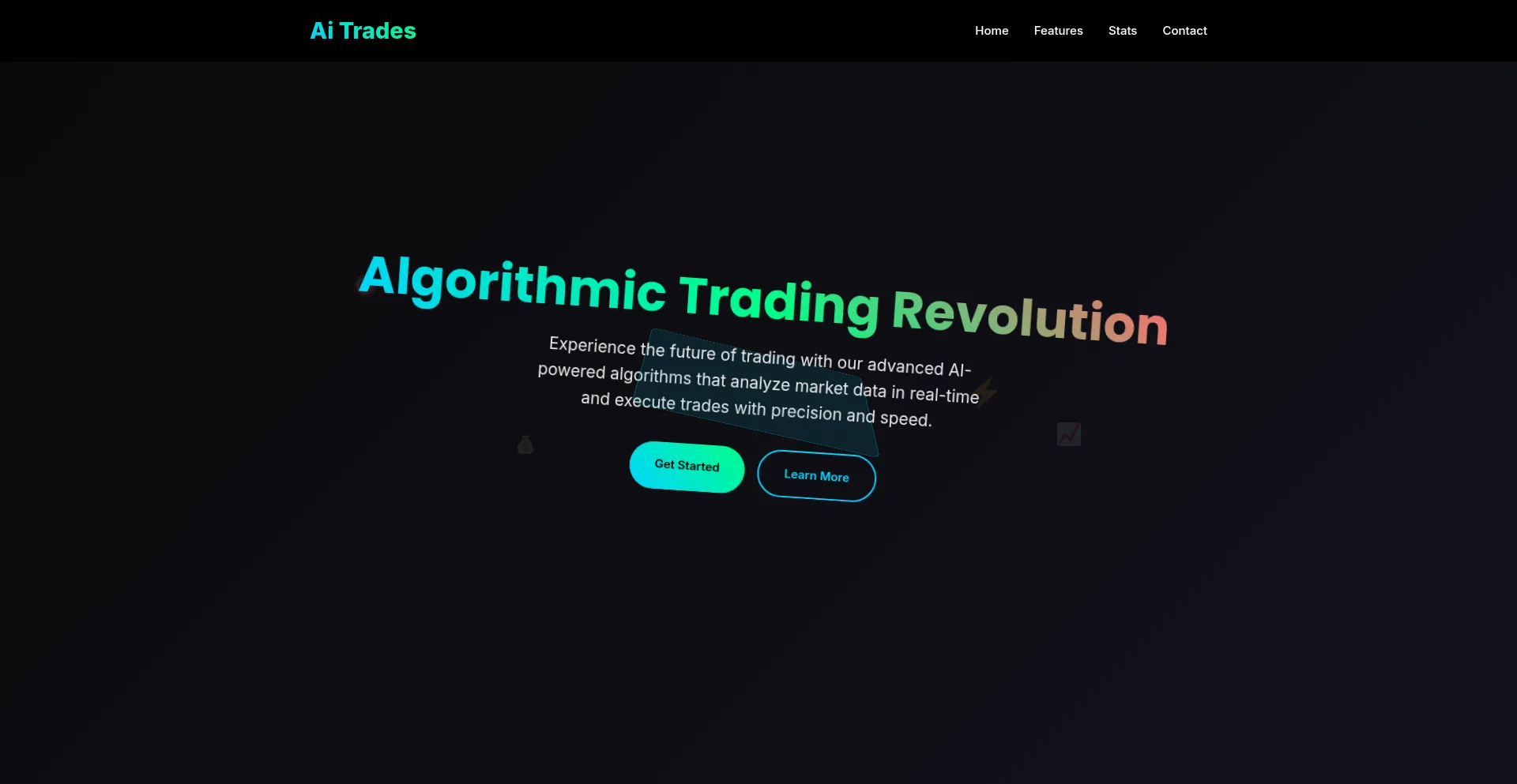 Website screenshot of Aitradely.me