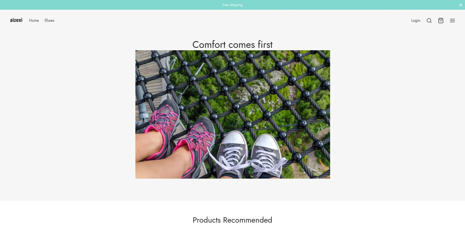 Website screenshot of Aizexi.com