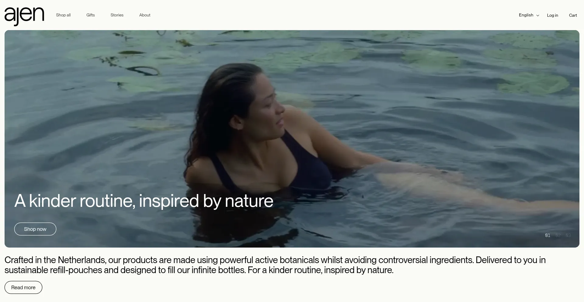 Website screenshot of Ajen.care