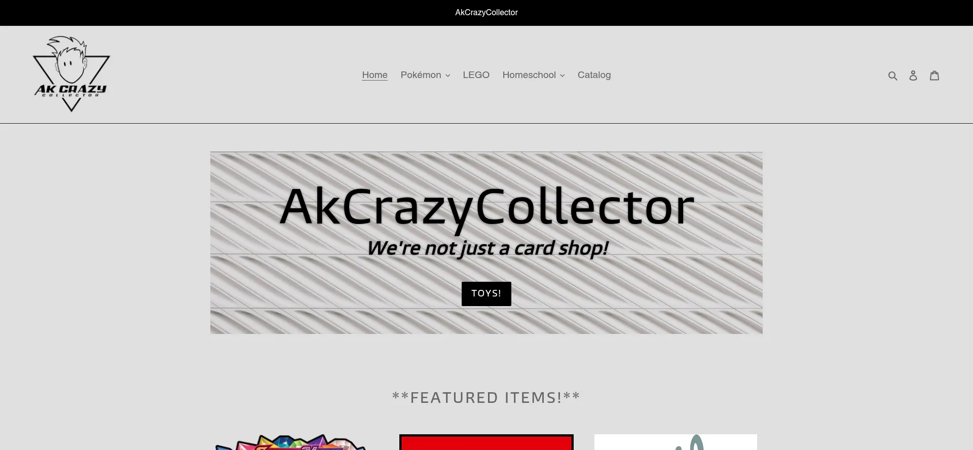Website screenshot of Akcrazycollector.com