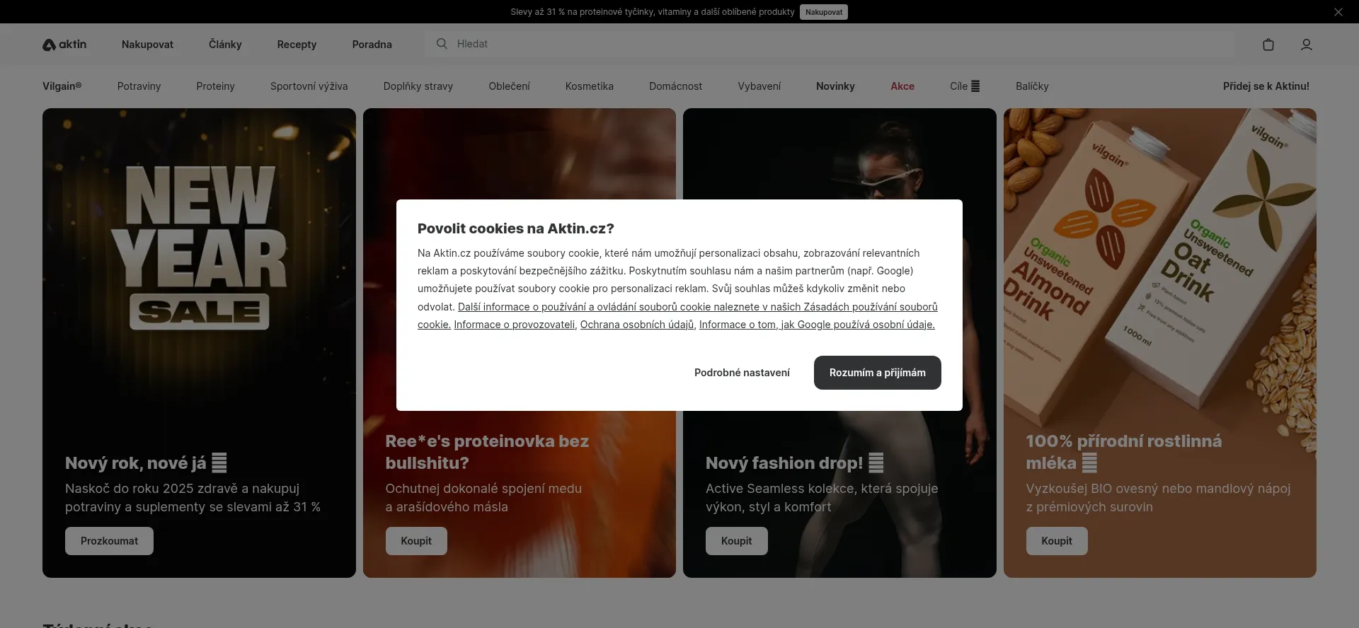Website screenshot of Aktin.cz