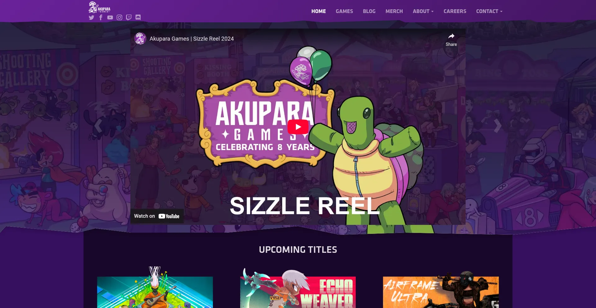 Website screenshot of Akuparagames.com