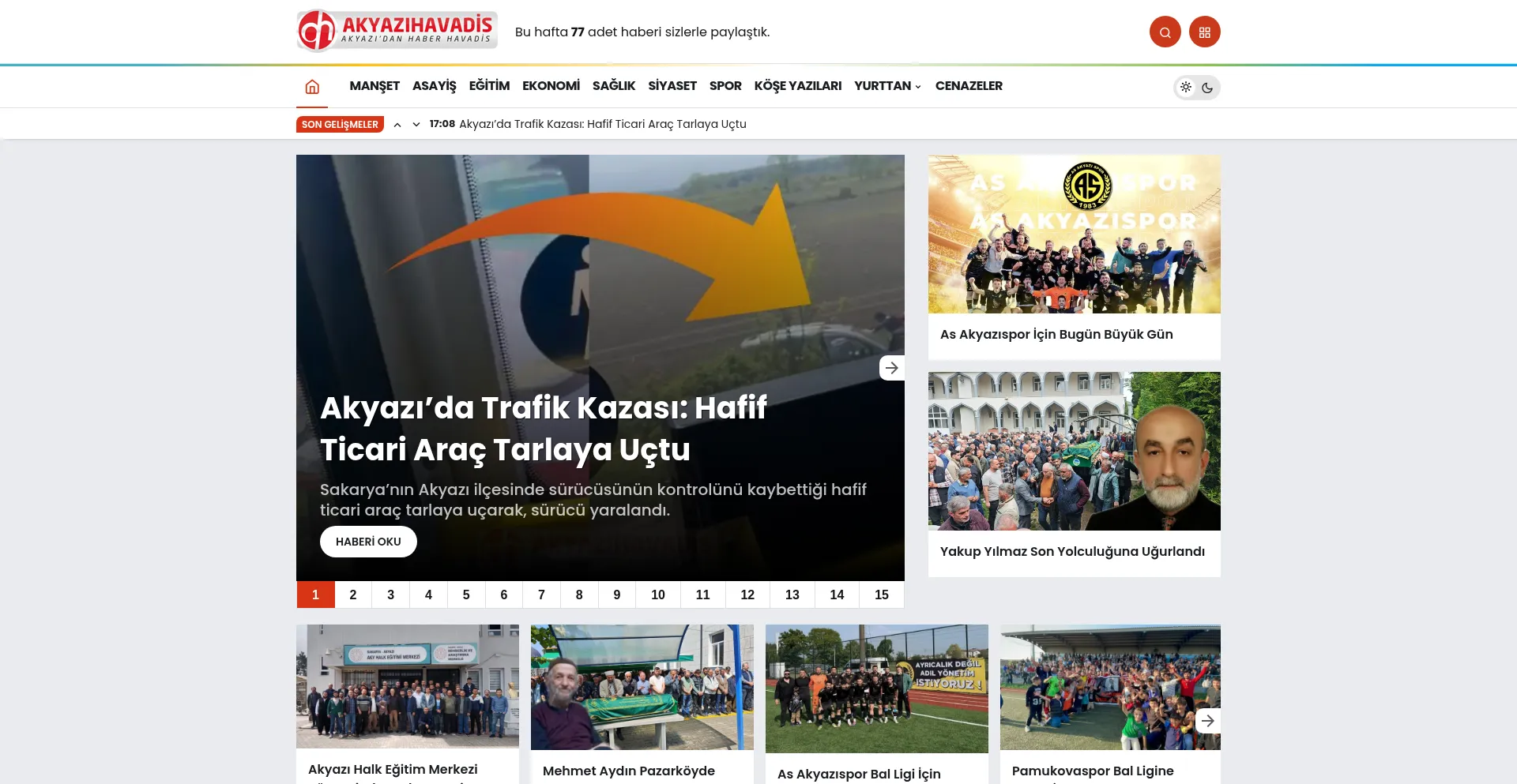 Website screenshot of Akyazihavadis.com