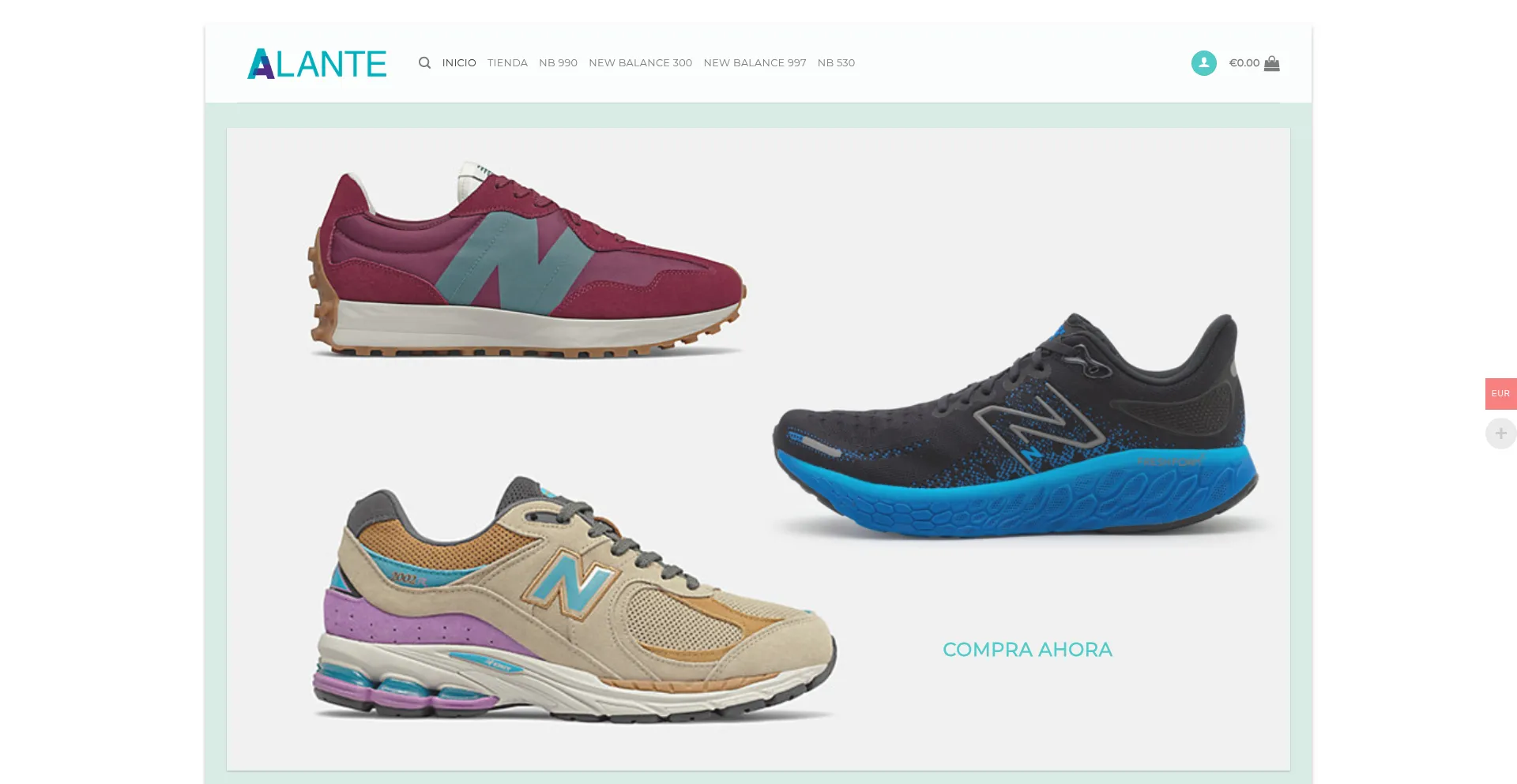 Website screenshot of Alante.es