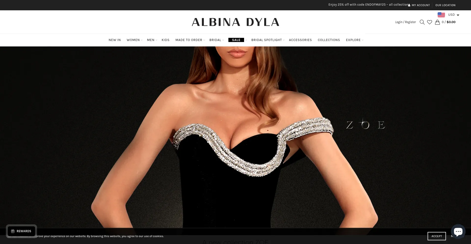 Website screenshot of Albinadyla.com