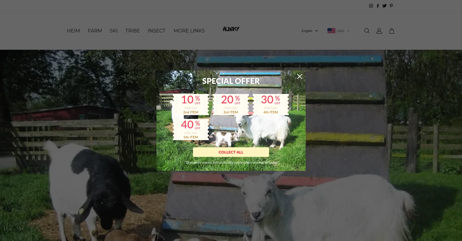 Website screenshot of Alboky.com