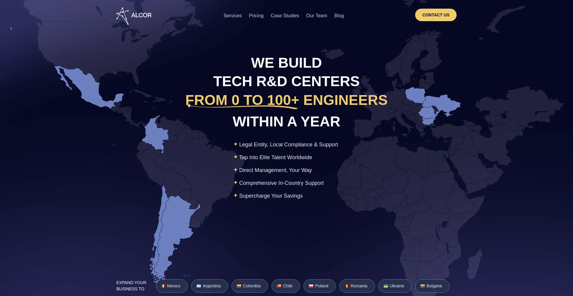 Website screenshot of Alcor-bpo.com