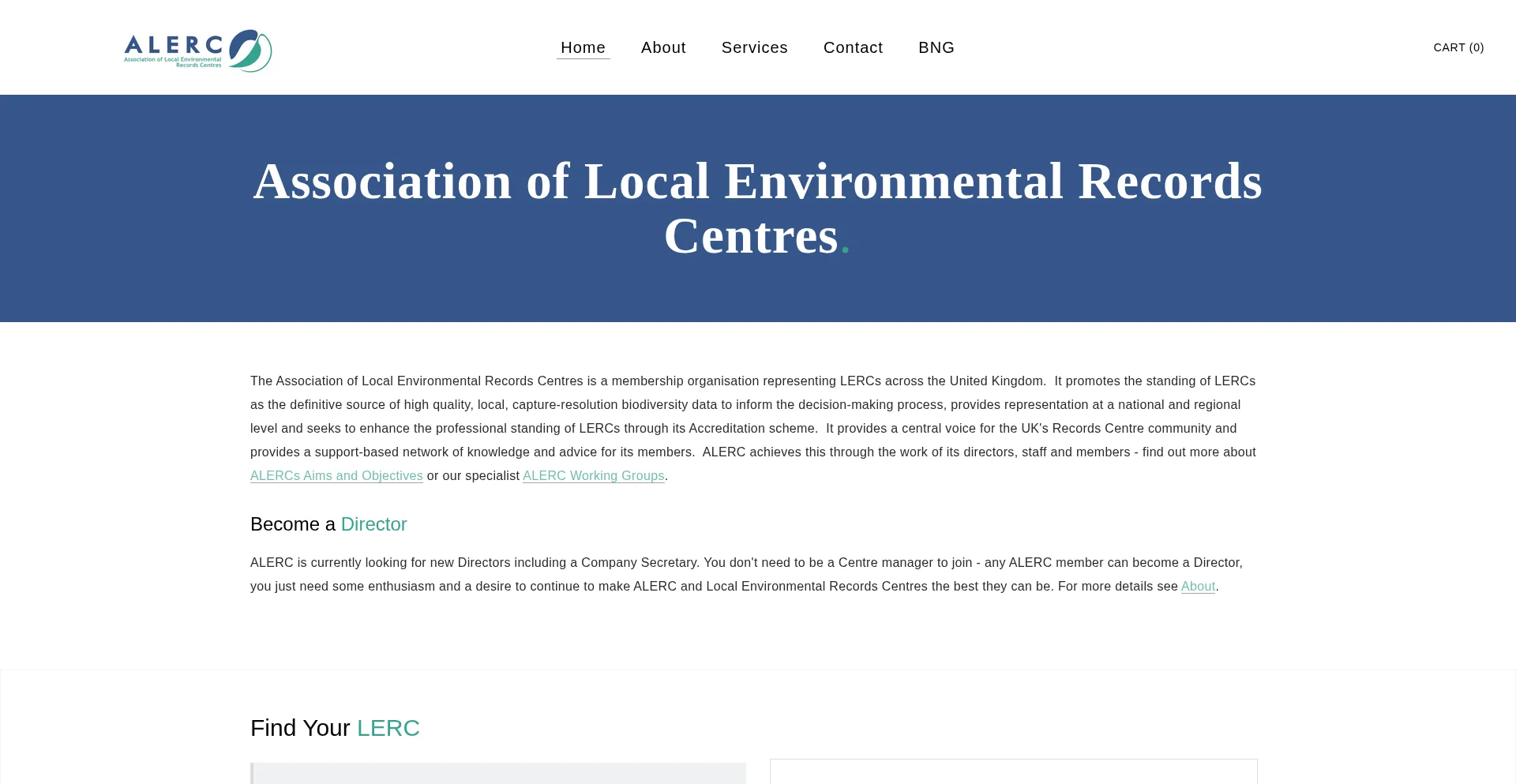 Website screenshot of Alerc.org.uk