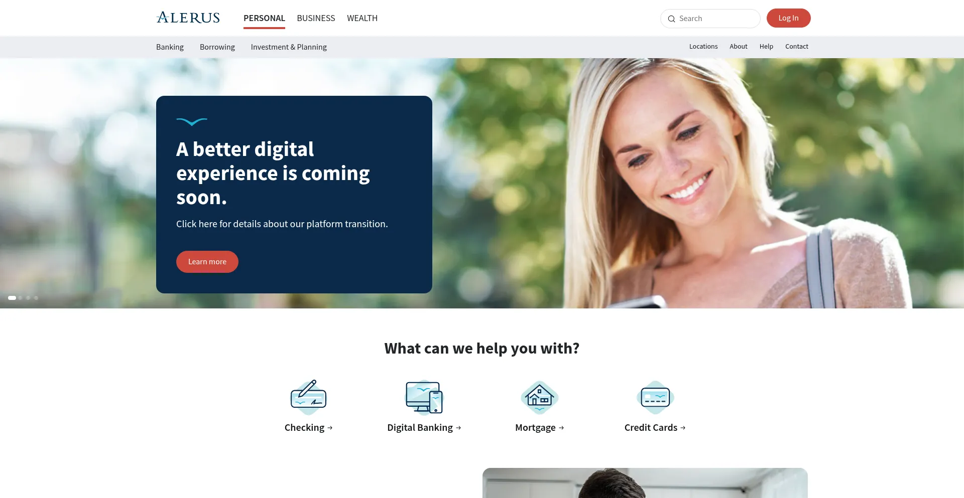 Website screenshot of Alerus.com