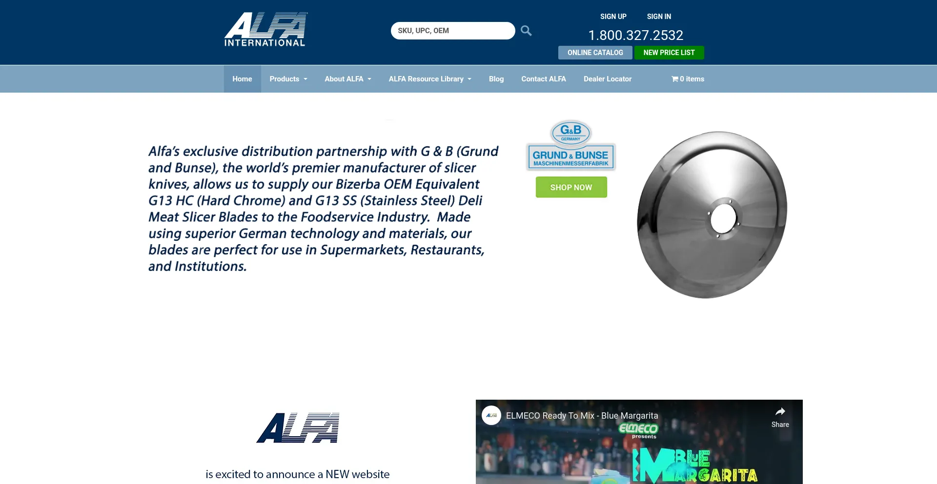 Website screenshot of Alfaco.com